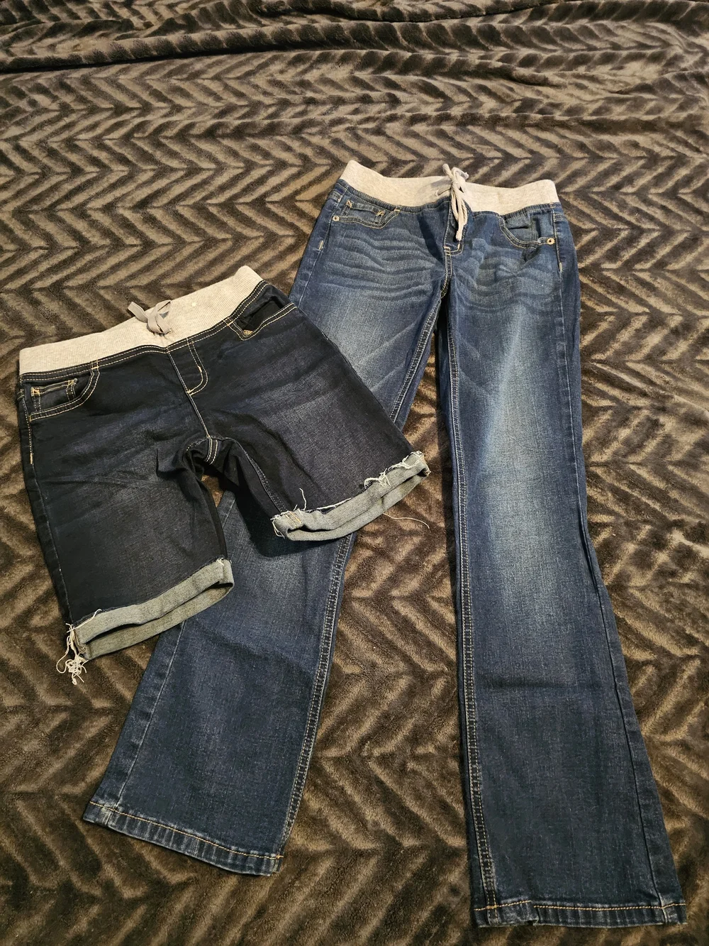Justice Girls Size 12 Denim Lot Bootcut Jeans & Bermuda Shorts